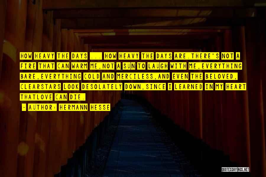 Hermann Hesse Quotes: How Heavy The Days ... How Heavy The Days Are.there's Not A Fire That Can Warm Me,not A Sun To