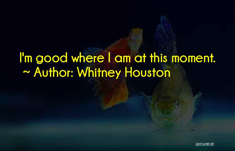 Whitney Houston Quotes: I'm Good Where I Am At This Moment.