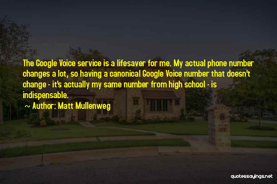 Matt Mullenweg Quotes: The Google Voice Service Is A Lifesaver For Me. My Actual Phone Number Changes A Lot, So Having A Canonical