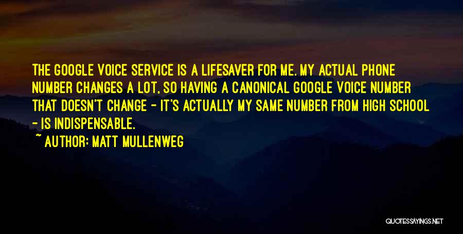 Matt Mullenweg Quotes: The Google Voice Service Is A Lifesaver For Me. My Actual Phone Number Changes A Lot, So Having A Canonical