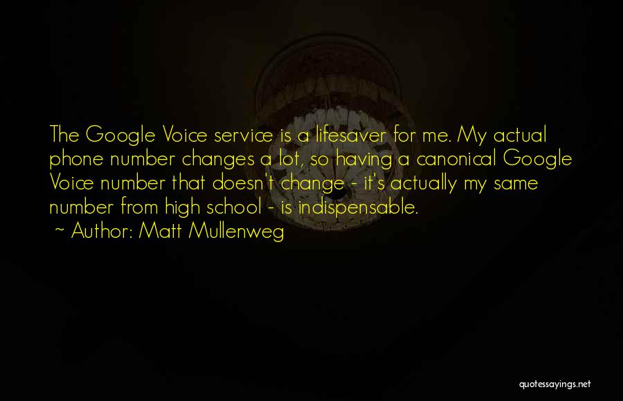 Matt Mullenweg Quotes: The Google Voice Service Is A Lifesaver For Me. My Actual Phone Number Changes A Lot, So Having A Canonical