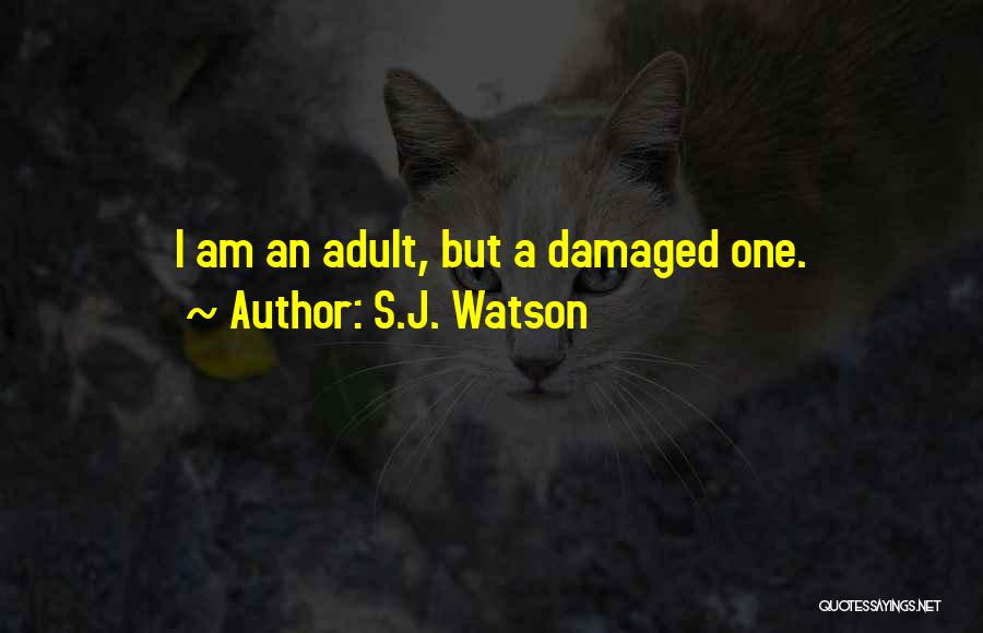 S.J. Watson Quotes: I Am An Adult, But A Damaged One.