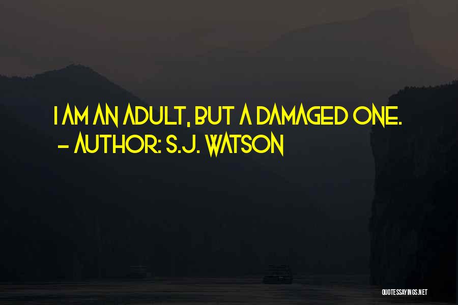 S.J. Watson Quotes: I Am An Adult, But A Damaged One.