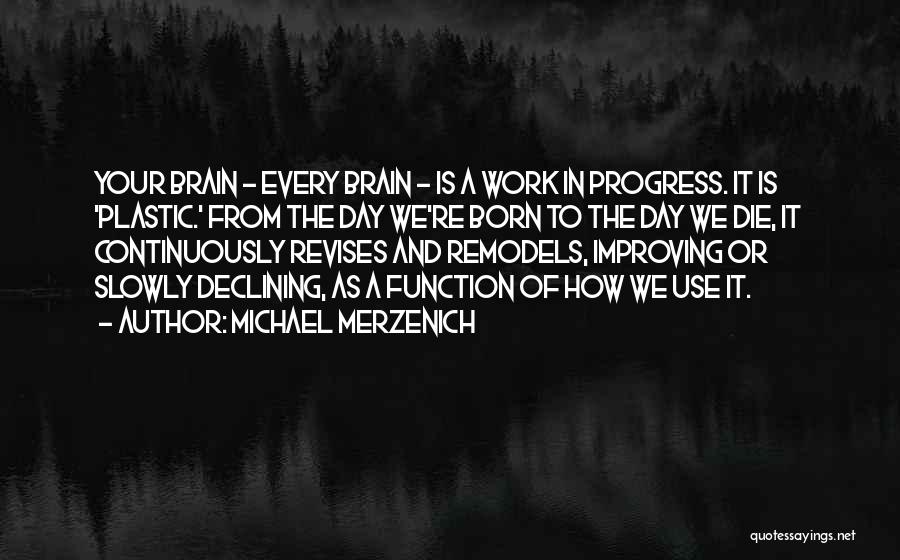 Michael Merzenich Quotes: Your Brain - Every Brain - Is A Work In Progress. It Is 'plastic.' From The Day We're Born To