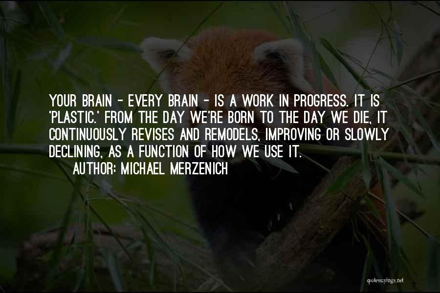 Michael Merzenich Quotes: Your Brain - Every Brain - Is A Work In Progress. It Is 'plastic.' From The Day We're Born To