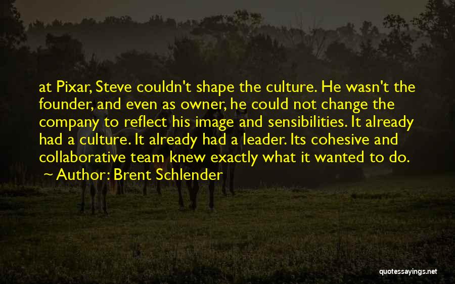 Brent Schlender Quotes: At Pixar, Steve Couldn't Shape The Culture. He Wasn't The Founder, And Even As Owner, He Could Not Change The