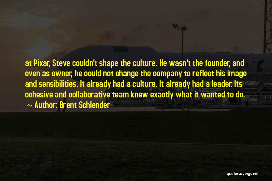 Brent Schlender Quotes: At Pixar, Steve Couldn't Shape The Culture. He Wasn't The Founder, And Even As Owner, He Could Not Change The