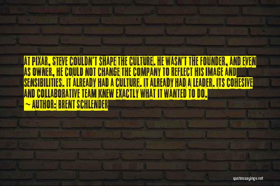 Brent Schlender Quotes: At Pixar, Steve Couldn't Shape The Culture. He Wasn't The Founder, And Even As Owner, He Could Not Change The
