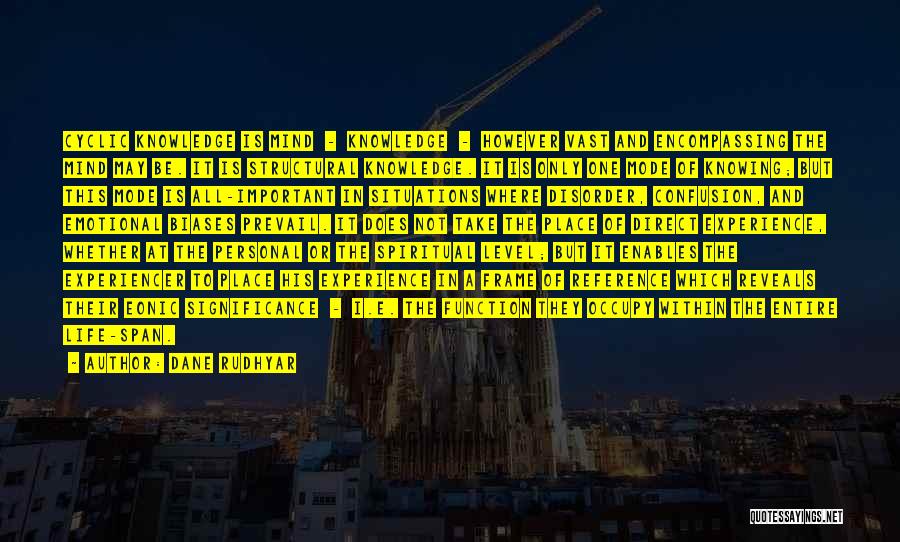 Dane Rudhyar Quotes: Cyclic Knowledge Is Mind - Knowledge - However Vast And Encompassing The Mind May Be. It Is Structural Knowledge. It