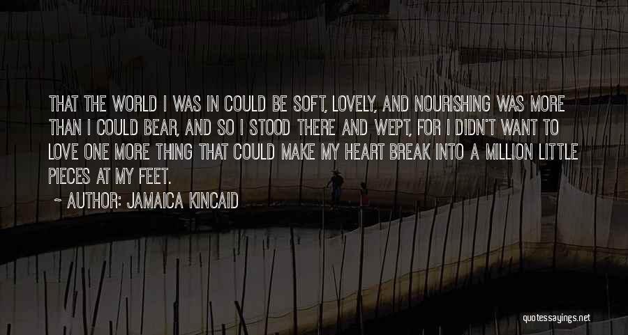 Jamaica Kincaid Quotes: That The World I Was In Could Be Soft, Lovely, And Nourishing Was More Than I Could Bear, And So