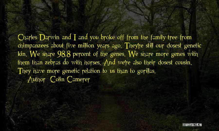 Colin Camerer Quotes: Charles Darwin And I And You Broke Off From The Family Tree From Chimpanzees About Five Million Years Ago. They're