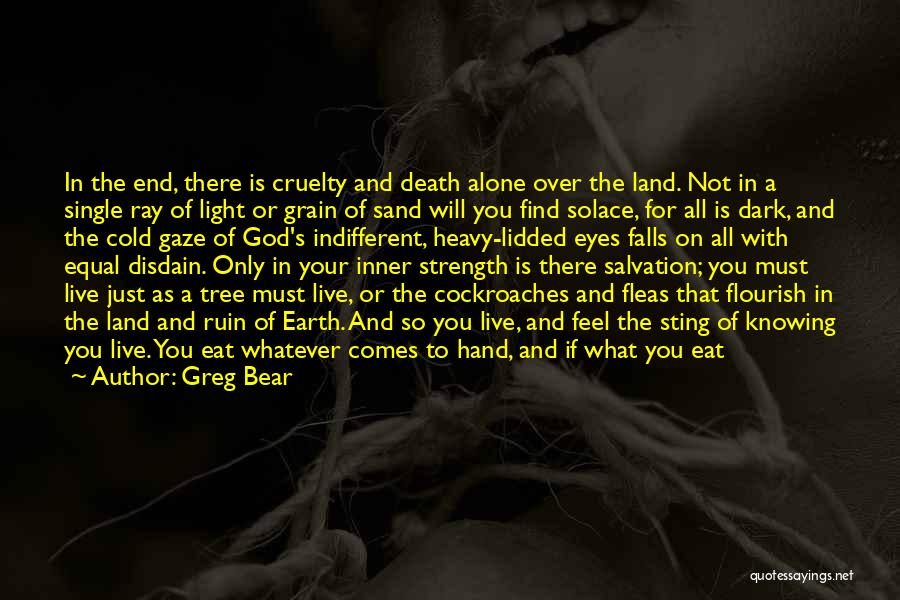 Greg Bear Quotes: In The End, There Is Cruelty And Death Alone Over The Land. Not In A Single Ray Of Light Or