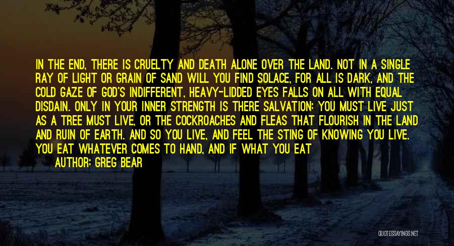 Greg Bear Quotes: In The End, There Is Cruelty And Death Alone Over The Land. Not In A Single Ray Of Light Or