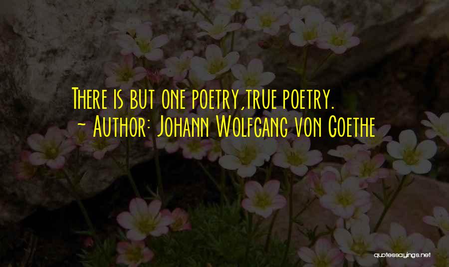 Johann Wolfgang Von Goethe Quotes: There Is But One Poetry,true Poetry.