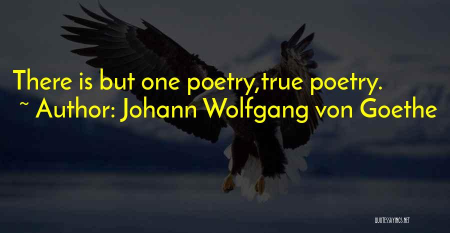 Johann Wolfgang Von Goethe Quotes: There Is But One Poetry,true Poetry.