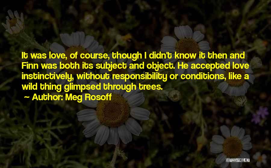 Meg Rosoff Quotes: It Was Love, Of Course, Though I Didn't Know It Then And Finn Was Both Its Subject And Object. He