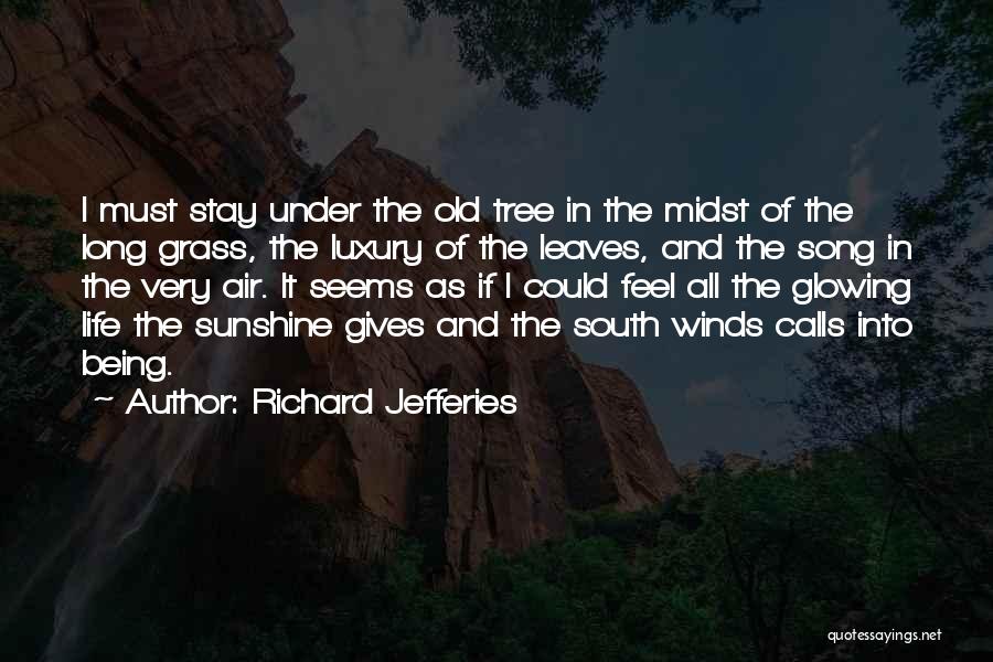 Richard Jefferies Quotes: I Must Stay Under The Old Tree In The Midst Of The Long Grass, The Luxury Of The Leaves, And