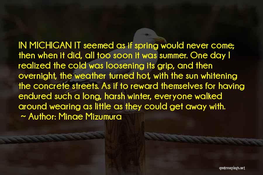 Minae Mizumura Quotes: In Michigan It Seemed As If Spring Would Never Come; Then When It Did, All Too Soon It Was Summer.