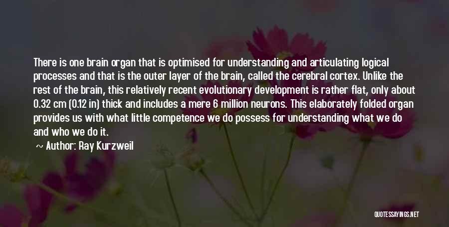 Ray Kurzweil Quotes: There Is One Brain Organ That Is Optimised For Understanding And Articulating Logical Processes And That Is The Outer Layer