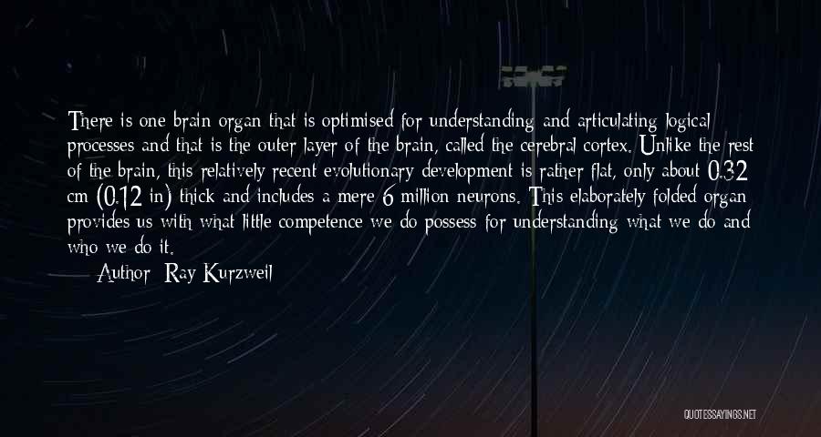 Ray Kurzweil Quotes: There Is One Brain Organ That Is Optimised For Understanding And Articulating Logical Processes And That Is The Outer Layer