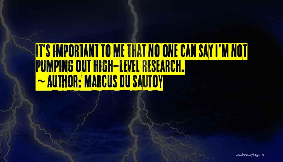 Marcus Du Sautoy Quotes: It's Important To Me That No One Can Say I'm Not Pumping Out High-level Research.