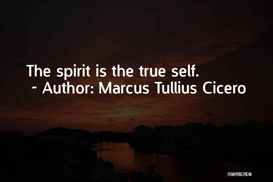 Marcus Tullius Cicero Quotes: The Spirit Is The True Self.