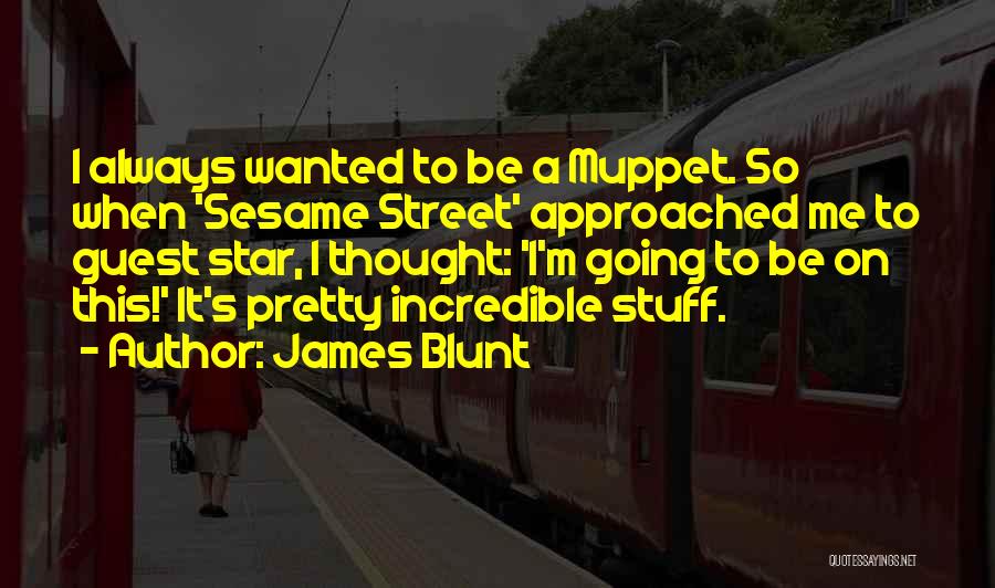 James Blunt Quotes: I Always Wanted To Be A Muppet. So When 'sesame Street' Approached Me To Guest Star, I Thought: 'i'm Going