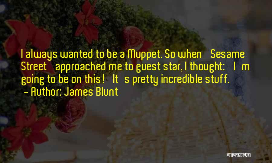 James Blunt Quotes: I Always Wanted To Be A Muppet. So When 'sesame Street' Approached Me To Guest Star, I Thought: 'i'm Going