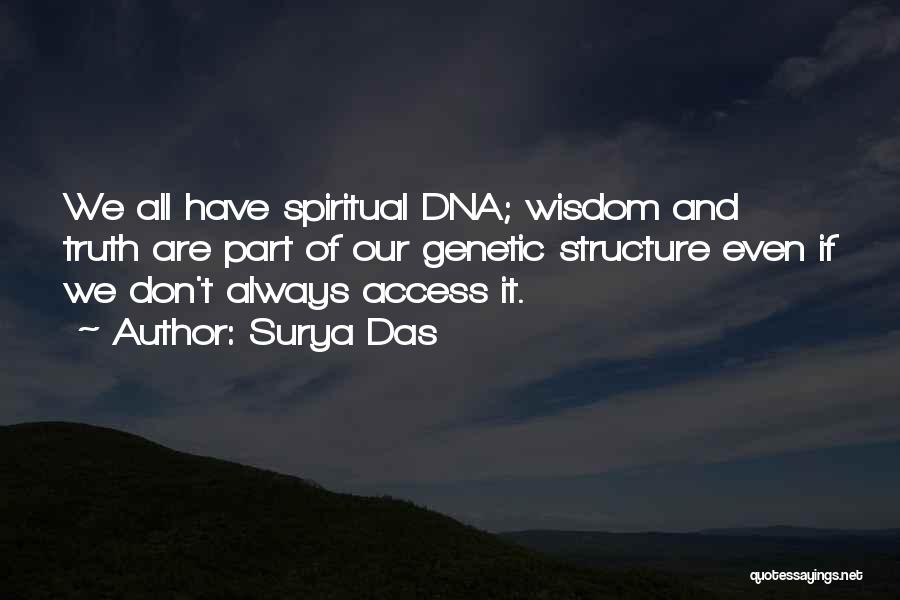 Surya Das Quotes: We All Have Spiritual Dna; Wisdom And Truth Are Part Of Our Genetic Structure Even If We Don't Always Access