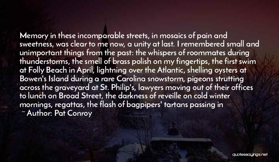 Pat Conroy Quotes: Memory In These Incomparable Streets, In Mosaics Of Pain And Sweetness, Was Clear To Me Now, A Unity At Last.