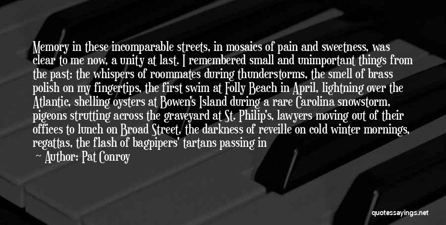 Pat Conroy Quotes: Memory In These Incomparable Streets, In Mosaics Of Pain And Sweetness, Was Clear To Me Now, A Unity At Last.