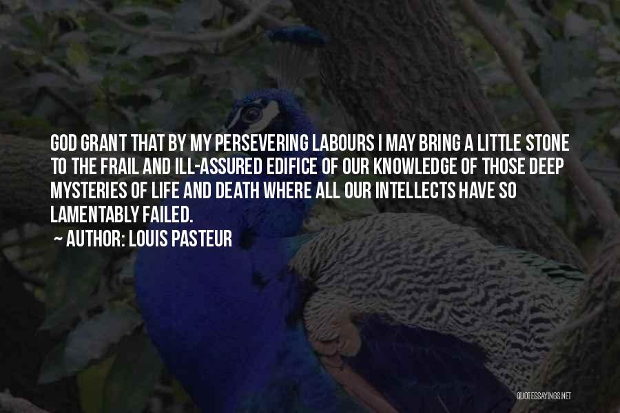 Louis Pasteur Quotes: God Grant That By My Persevering Labours I May Bring A Little Stone To The Frail And Ill-assured Edifice Of