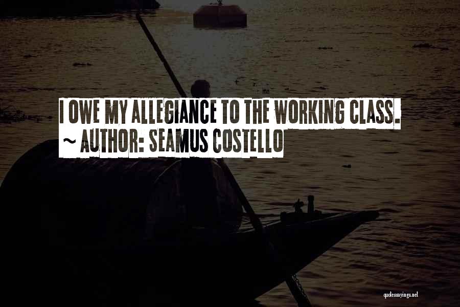 Seamus Costello Quotes: I Owe My Allegiance To The Working Class.