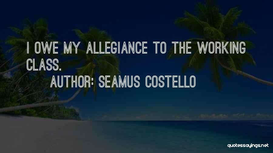Seamus Costello Quotes: I Owe My Allegiance To The Working Class.