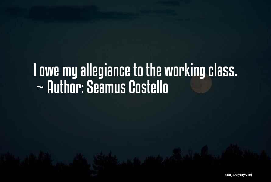 Seamus Costello Quotes: I Owe My Allegiance To The Working Class.