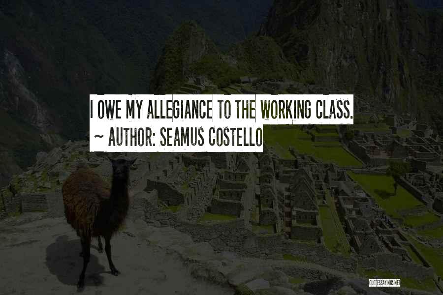 Seamus Costello Quotes: I Owe My Allegiance To The Working Class.