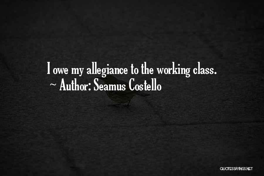 Seamus Costello Quotes: I Owe My Allegiance To The Working Class.