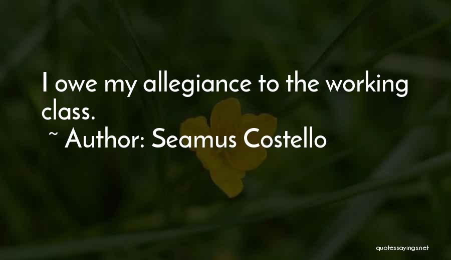 Seamus Costello Quotes: I Owe My Allegiance To The Working Class.