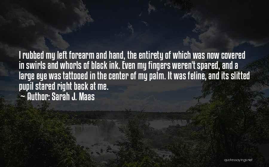 Sarah J. Maas Quotes: I Rubbed My Left Forearm And Hand, The Entirety Of Which Was Now Covered In Swirls And Whorls Of Black