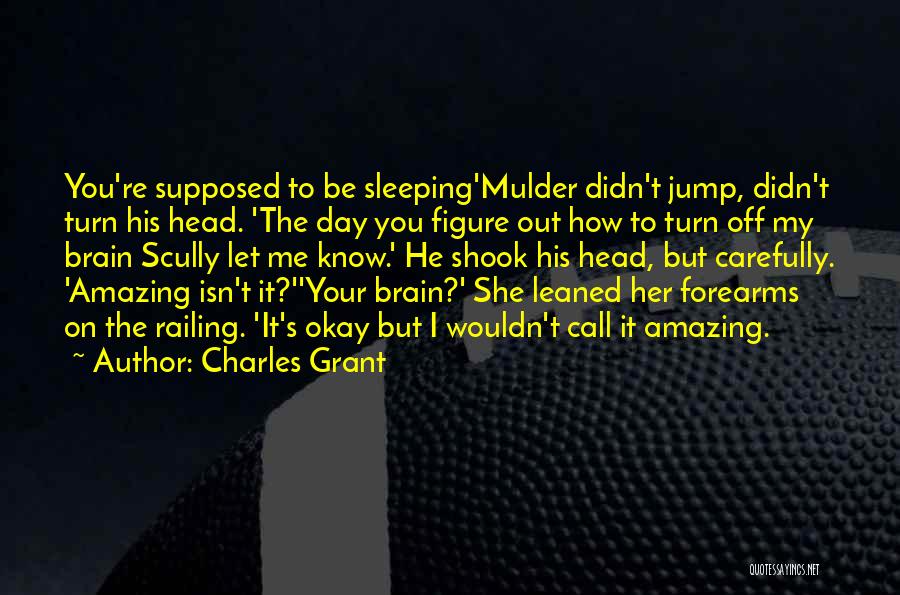 Charles Grant Quotes: You're Supposed To Be Sleeping'mulder Didn't Jump, Didn't Turn His Head. 'the Day You Figure Out How To Turn Off