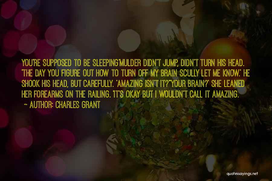 Charles Grant Quotes: You're Supposed To Be Sleeping'mulder Didn't Jump, Didn't Turn His Head. 'the Day You Figure Out How To Turn Off