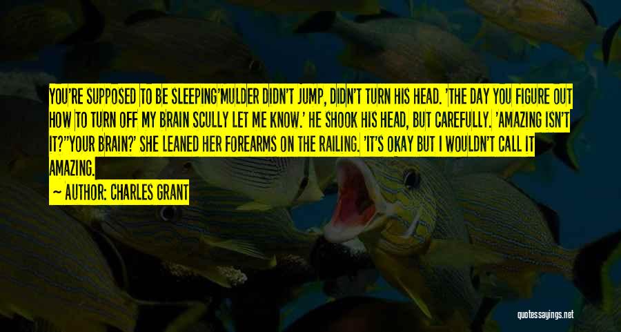 Charles Grant Quotes: You're Supposed To Be Sleeping'mulder Didn't Jump, Didn't Turn His Head. 'the Day You Figure Out How To Turn Off