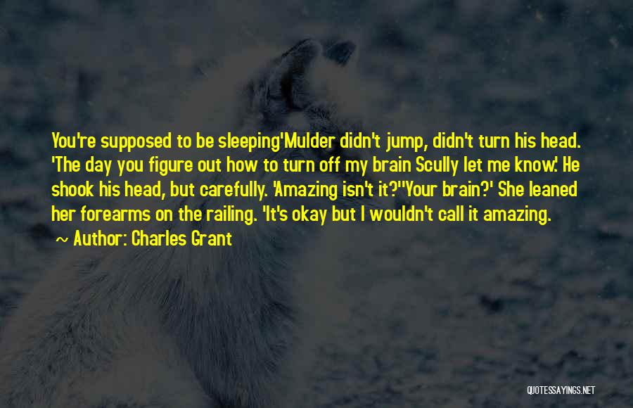 Charles Grant Quotes: You're Supposed To Be Sleeping'mulder Didn't Jump, Didn't Turn His Head. 'the Day You Figure Out How To Turn Off