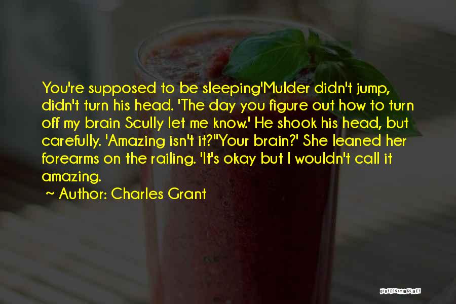 Charles Grant Quotes: You're Supposed To Be Sleeping'mulder Didn't Jump, Didn't Turn His Head. 'the Day You Figure Out How To Turn Off