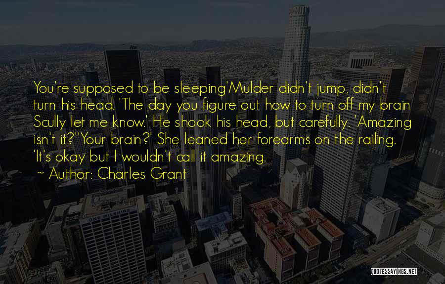 Charles Grant Quotes: You're Supposed To Be Sleeping'mulder Didn't Jump, Didn't Turn His Head. 'the Day You Figure Out How To Turn Off