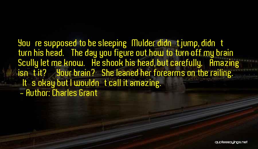 Charles Grant Quotes: You're Supposed To Be Sleeping'mulder Didn't Jump, Didn't Turn His Head. 'the Day You Figure Out How To Turn Off