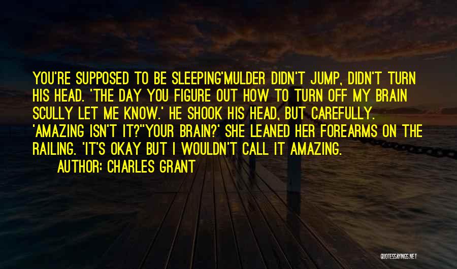 Charles Grant Quotes: You're Supposed To Be Sleeping'mulder Didn't Jump, Didn't Turn His Head. 'the Day You Figure Out How To Turn Off