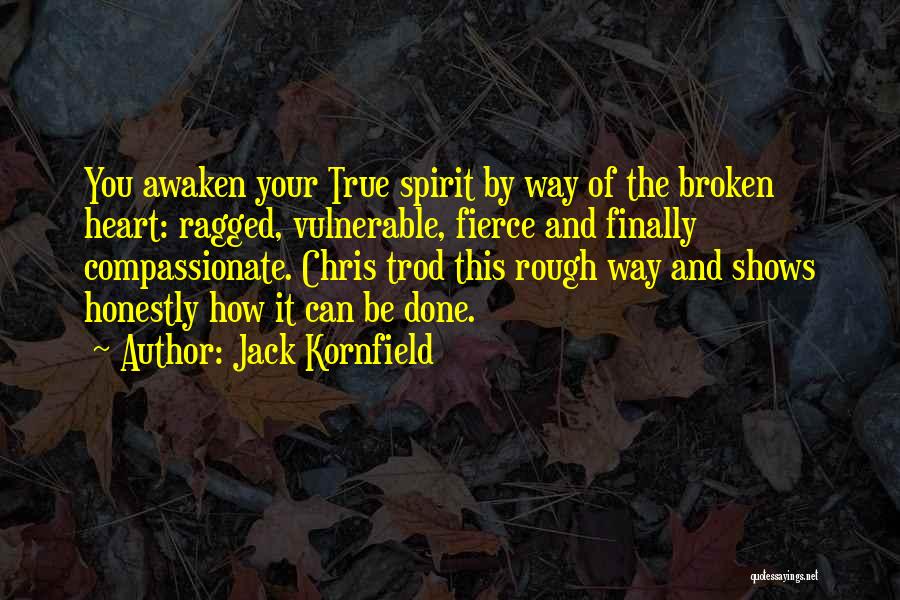 Jack Kornfield Quotes: You Awaken Your True Spirit By Way Of The Broken Heart: Ragged, Vulnerable, Fierce And Finally Compassionate. Chris Trod This