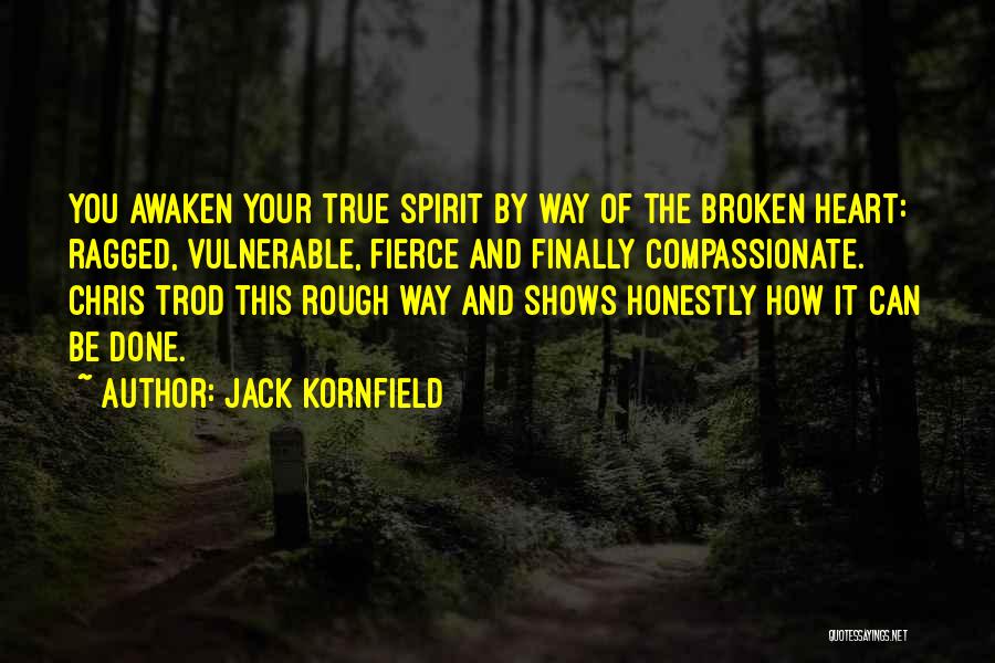 Jack Kornfield Quotes: You Awaken Your True Spirit By Way Of The Broken Heart: Ragged, Vulnerable, Fierce And Finally Compassionate. Chris Trod This