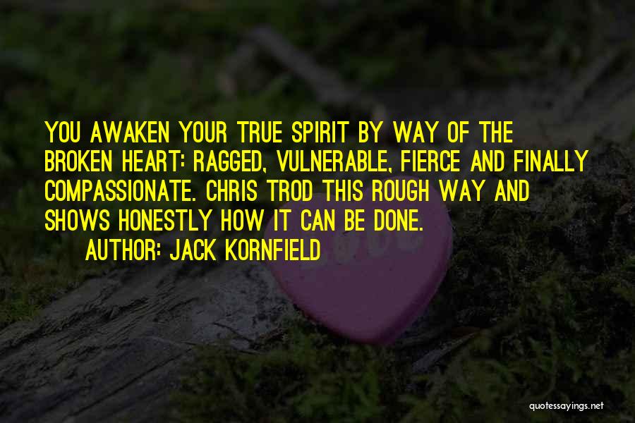 Jack Kornfield Quotes: You Awaken Your True Spirit By Way Of The Broken Heart: Ragged, Vulnerable, Fierce And Finally Compassionate. Chris Trod This
